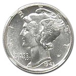 1943-S Mercury Dime MS-68 NGC