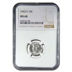 1943-S Mercury Dime MS-68 NGC
