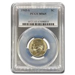 1943-S Silver Jefferson Nickel MS-65 PCGS