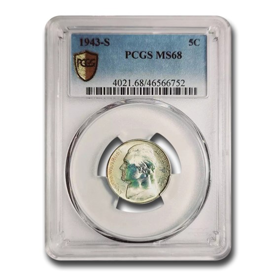 1943-S Silver Jefferson Nickel MS-68 PCGS 1943-S Silver Jefferson Nickel MS-68 PCGS