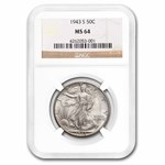 1943-S Walking Liberty Half Dollar MS-64 NGC