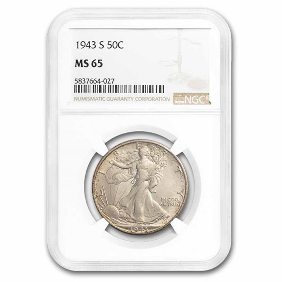 1943-S Walking Liberty Half Dollar MS-65 NGC