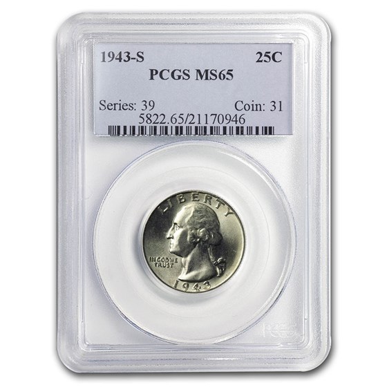 1943-S Washington Quarter MS-65 PCGS 1943-S Washington Quarter MS-65 PCGS