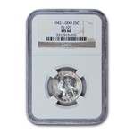 1943-S Washington Quarter MS-66 NGC (DDO, FS-101)
