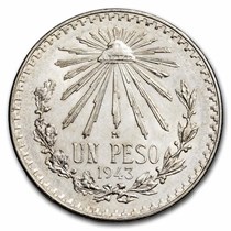 Buy 1943 Mexican Silver 1 Peso Cap & Rays BU | APMEX