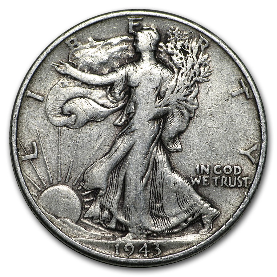 1943 Walking Liberty Half Dollar Fine/VF