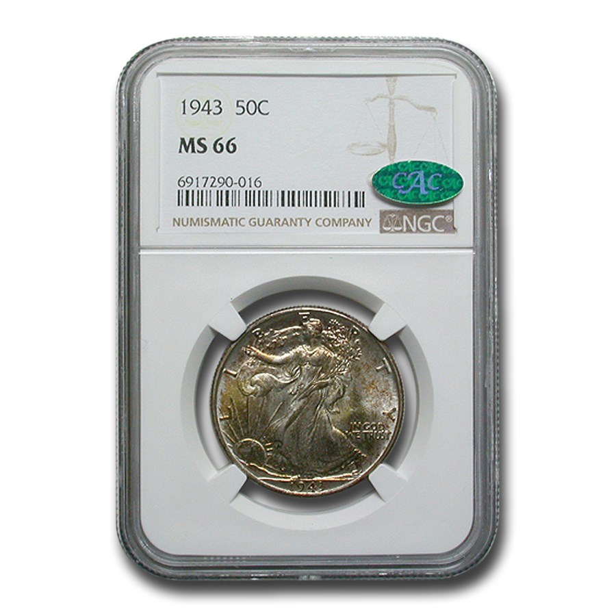 1943 Walking Liberty Half Dollar MS-66 NGC CAC