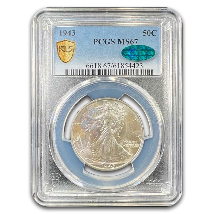 1943 Walking Liberty Half Dollar MS-67 PCGS CAC
