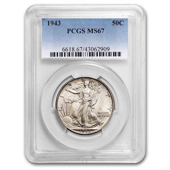 1943 Walking Liberty Half Dollar MS-67 PCGS 1943 Walking Liberty Half Dollar MS-67 PCGS