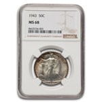 1943 Walking Liberty Half Dollar MS-68 NGC (Toned)