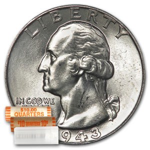 1943 Washington Quarter 40-Coin Roll BU 1943 Washington Quarter 40-Coin Roll BU