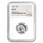 1943 Washington Quarter MS-65 NGC