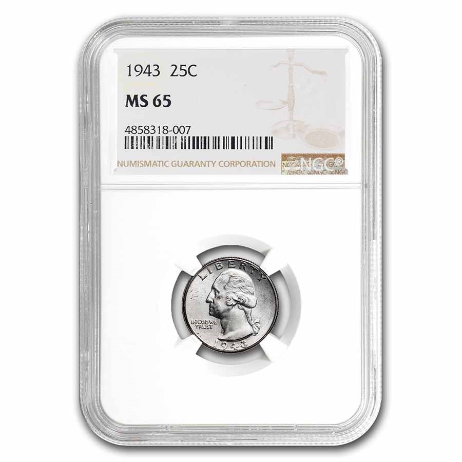 1943 Washington Quarter MS-65 NGC