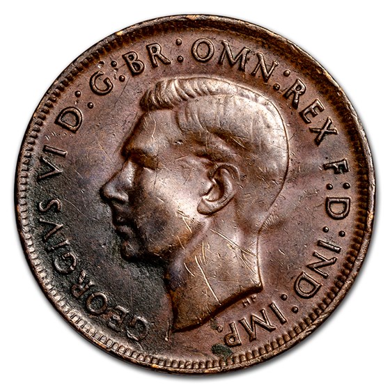 1943(p) Australia Large Penny XF 1943(p) Australia Large Penny XF