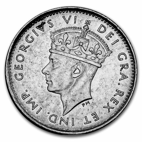 1944-47 Newfoundland 5 Cents .800 Silver Avg Circ (Random Dates) 1944-47 Newfoundland 5 Cents .800 Silver Avg Circ (Random Dates)