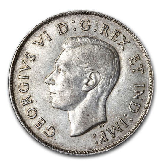 1944 Canada Silver 50 Cents George VI AU