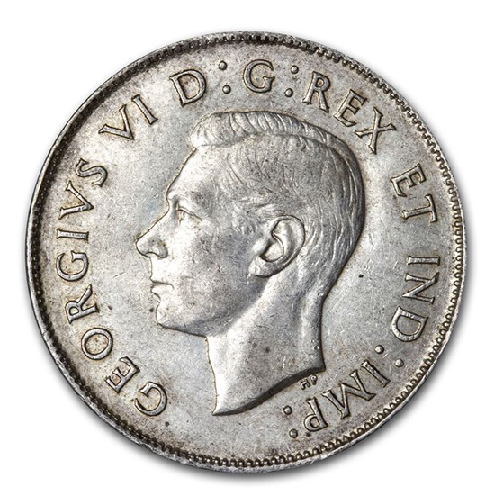 1944 Canada Silver 50 Cents George VI AU 1944 Canada Silver 50 Cents George VI AU