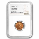 1944-D Lincoln Cent MS-67 NGC (Red)