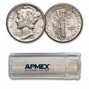 1944-D Mercury Dime 50-Coin Roll Avg Circ