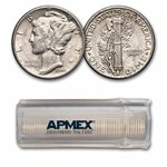 1944-D Mercury Dime 50-Coin Roll Avg Circ