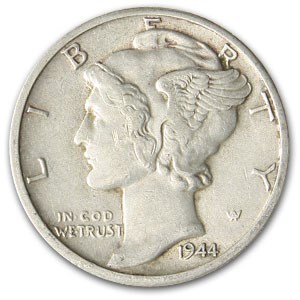 1944-D Mercury Dime AU