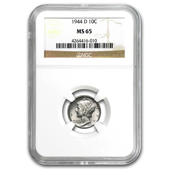 1944-D Mercury Dime MS-65 NGC 1944-D Mercury Dime MS-65 NGC