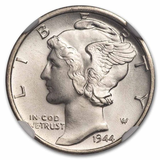 1944-D Mercury Dime MS-67 NGC (FB) 1944-D Mercury Dime MS-67 NGC (FB)