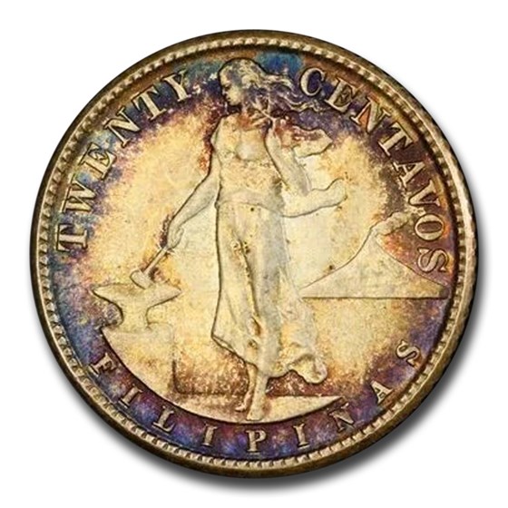1944-D Philippines Silver 20 Centavos MS-66 PCGS 1944-D Philippines Silver 20 Centavos MS-66 PCGS