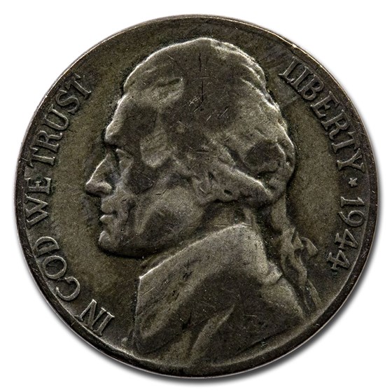 1944-D Silver Wartime Jefferson Nickel Avg Circ 1944-D Silver Wartime Jefferson Nickel Avg Circ