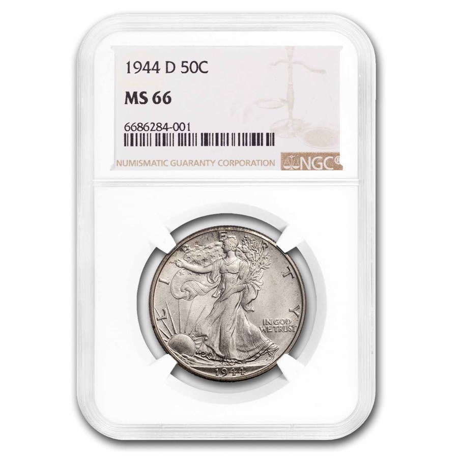 1944-D Walking Liberty Half Dollar MS-66 NGC
