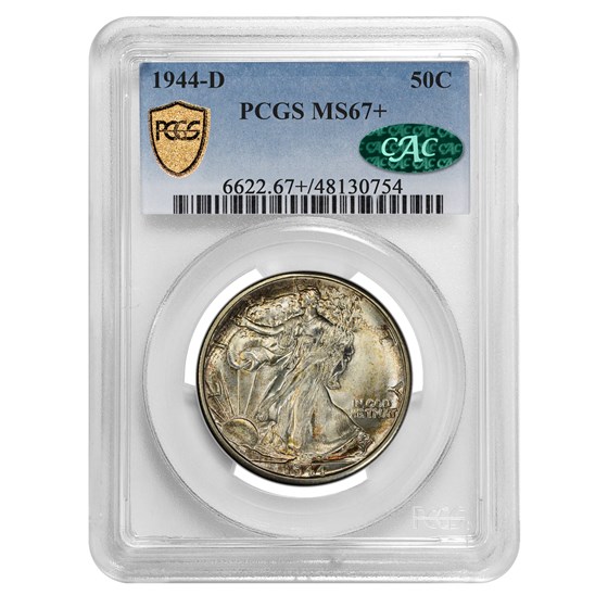 1944-D Walking Liberty Half Dollar MS-67+ PCGS CAC 1944-D Walking Liberty Half Dollar MS-67+ PCGS CAC