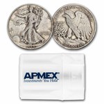 1944-D Walking Liberty Halves 20-Coin Roll Avg Circ