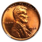 1944 Lincoln Cent MS-67 NGC (Red)