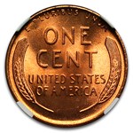 1944 Lincoln Cent MS-67 NGC (Red)