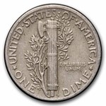 1944 Mercury Dime 50-Coin Roll Avg Circ
