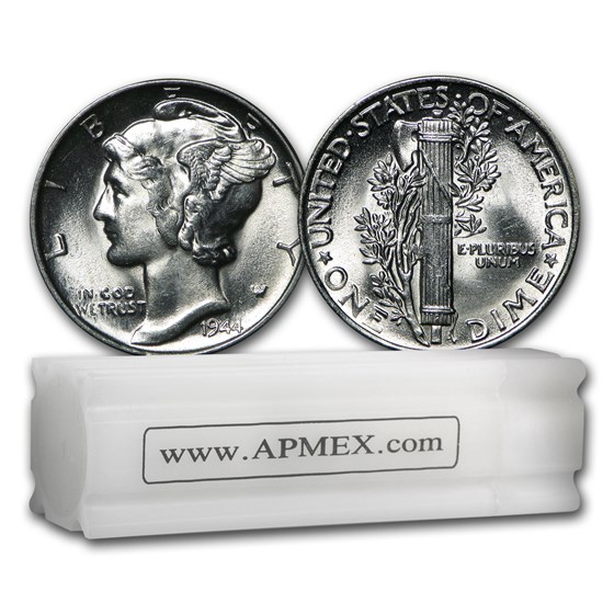 1944 Mercury Dime 50-Coin Roll BU 1944 Mercury Dime 50-Coin Roll BU