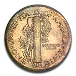 1944 Mercury Dime MS-64 PCGS (Mint Error, Broadstk out of Collar)