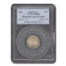 1944 Mercury Dime MS-64 PCGS (Mint Error, Broadstk out of Collar)