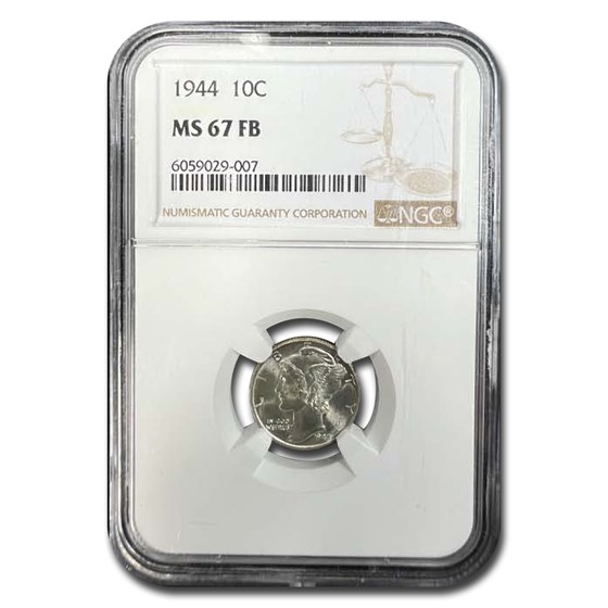 1944 Mercury Dime MS-67 NGC (FB) 1944 Mercury Dime MS-67 NGC (FB)