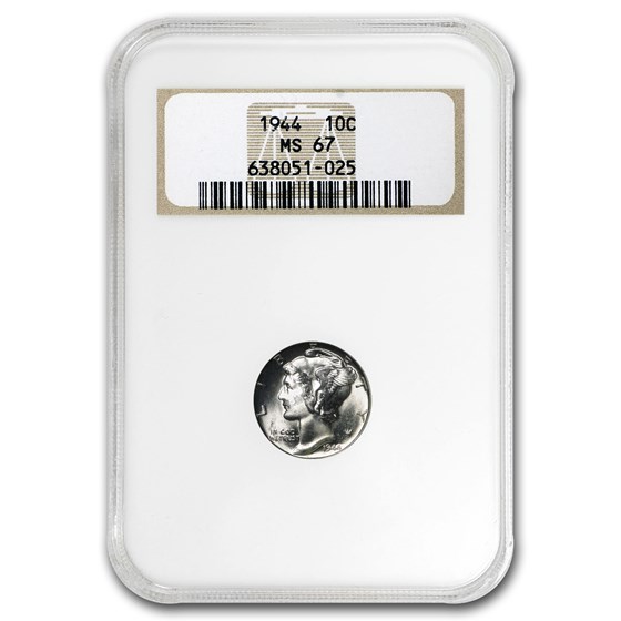 1944 Mercury Dime MS-67 NGC 1944 Mercury Dime MS-67 NGC