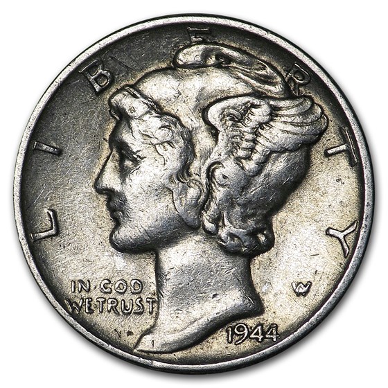 1944 Mercury Dime XF