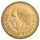 1944 Mexico Gold 2 1/2 Pesos BU