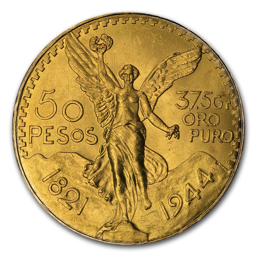 1944 Mexico Gold 50 Pesos BU
