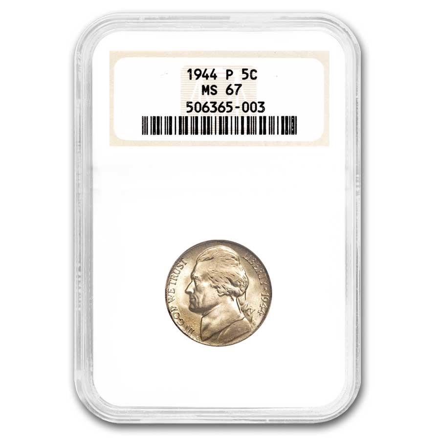 1944-P Jefferson Nickel MS-67 NGC (Fatty Holder)