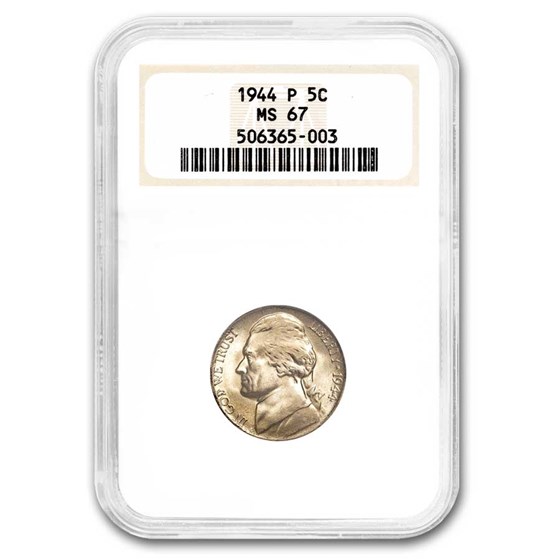 1944-P Jefferson Nickel MS-67 NGC (Fatty Holder) 1944-P Jefferson Nickel MS-67 NGC (Fatty Holder)