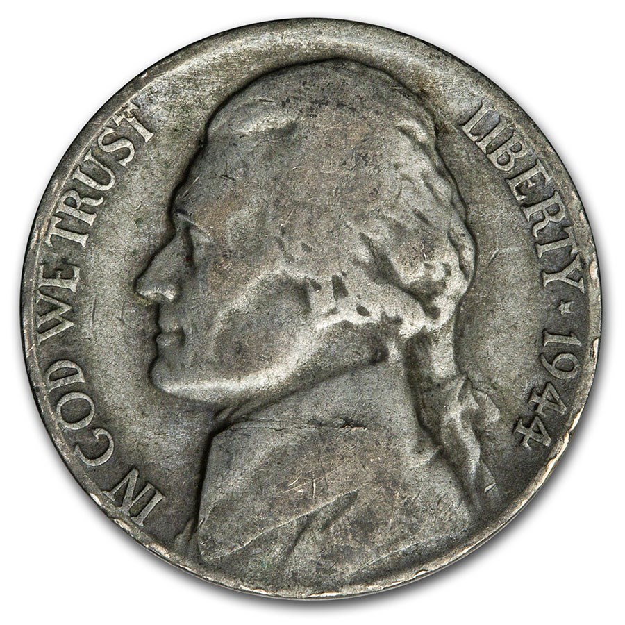 1944-P Silver Wartime Jefferson Nickel Avg Circ