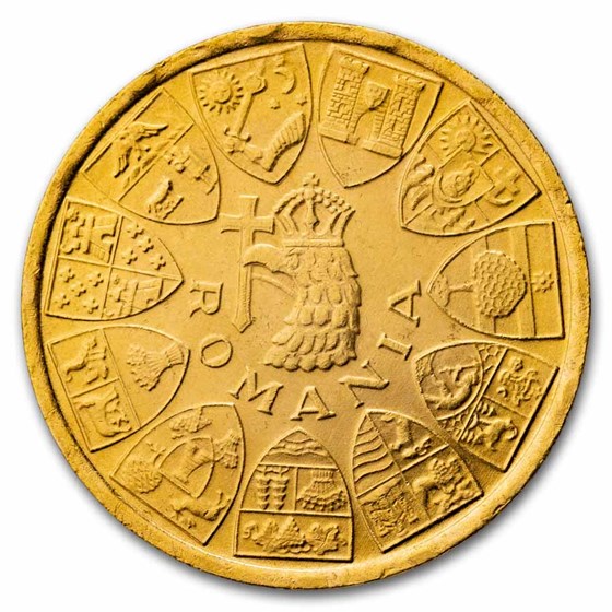1944 Romania Gold 20 Lei 3 Kings Cleaned/Abrasions