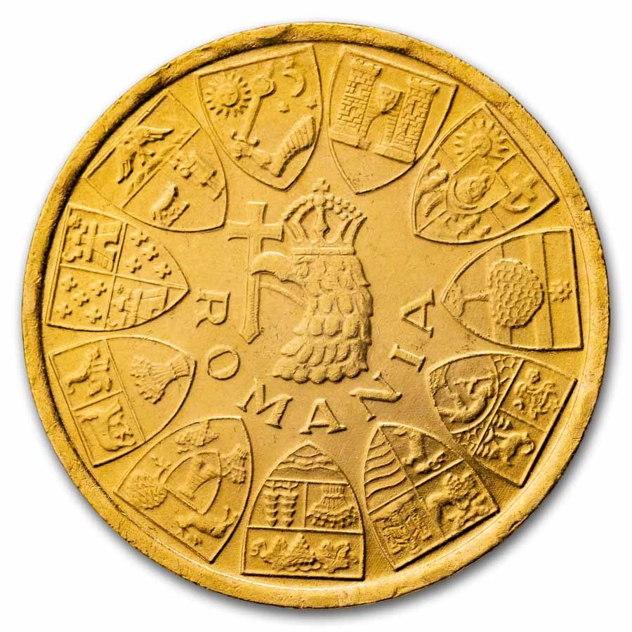 1944 Romania Gold 20 Lei 3 Kings Cleaned/Abrasions