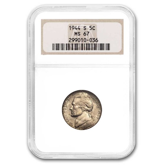 1944-S Jefferson Nickel MS-67 NGC (Fatty Holder) 1944-S Jefferson Nickel MS-67 NGC (Fatty Holder)