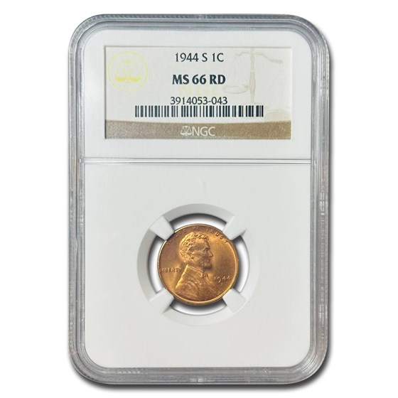 1944-S Lincoln Cent MS-66 NGC (Red)